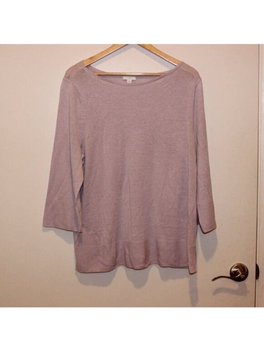 J. Jill Lilac Linen Blend 3/4 sleeve Sweater Women's Size XL - Picture 2 of 12